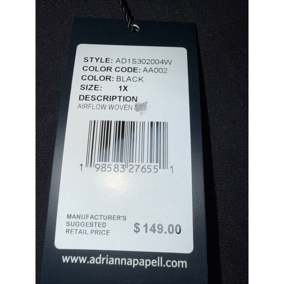 Adrianna Papell Black Airflow Woven Pull-On Wide Leg Crop Pants NWT Size 1X - Picture 4 of 10